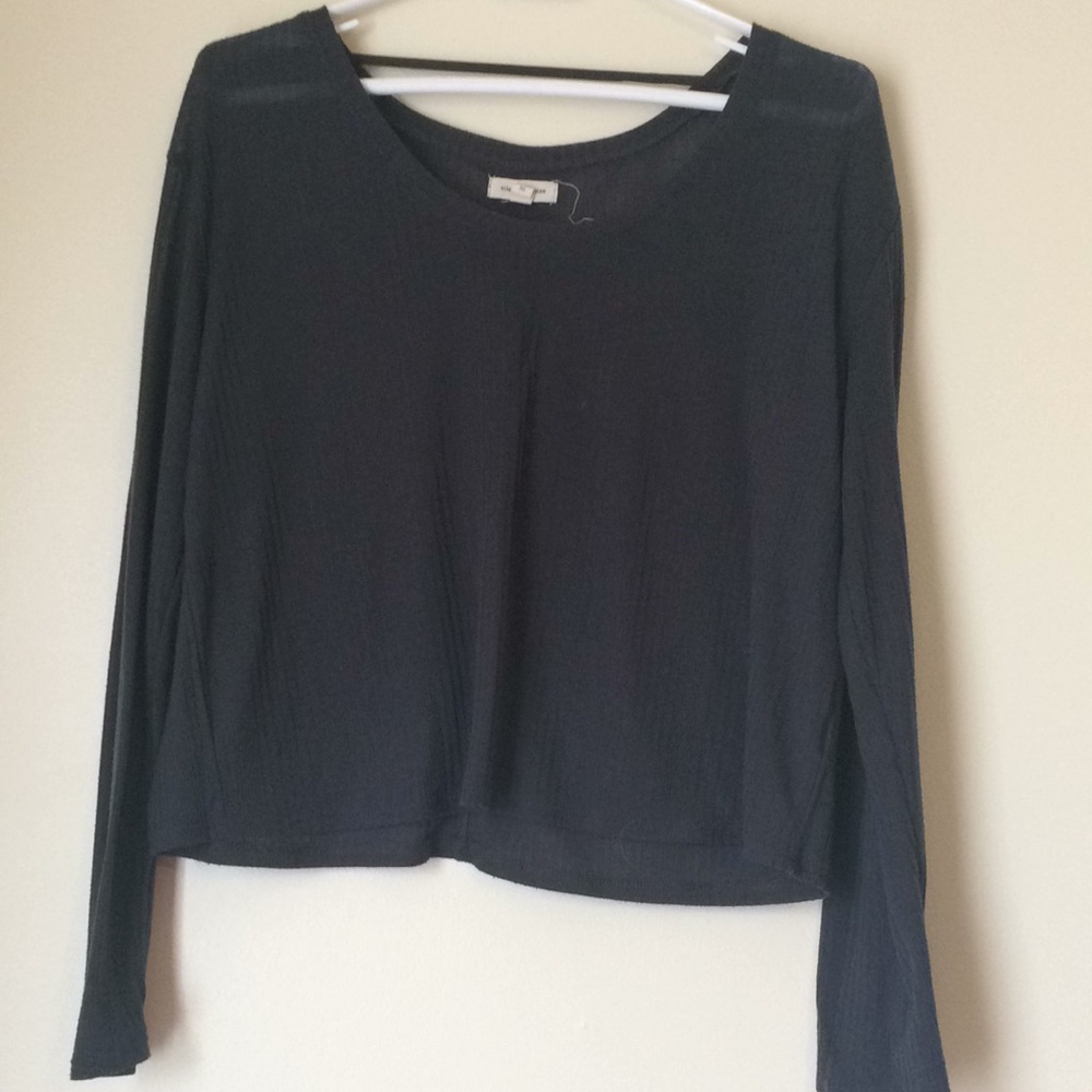 Silence and noise semi sheer layering long sleeve
